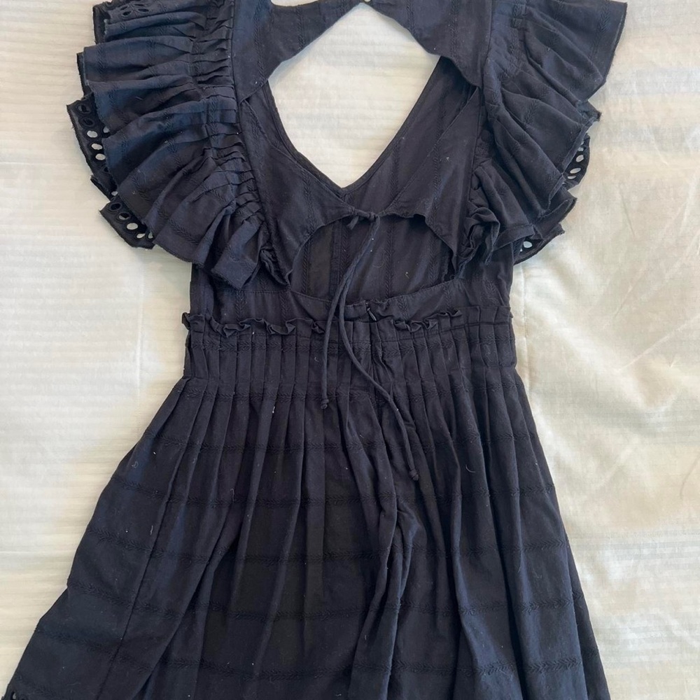 Urban Outfitters Black Ruffle Mini Dress